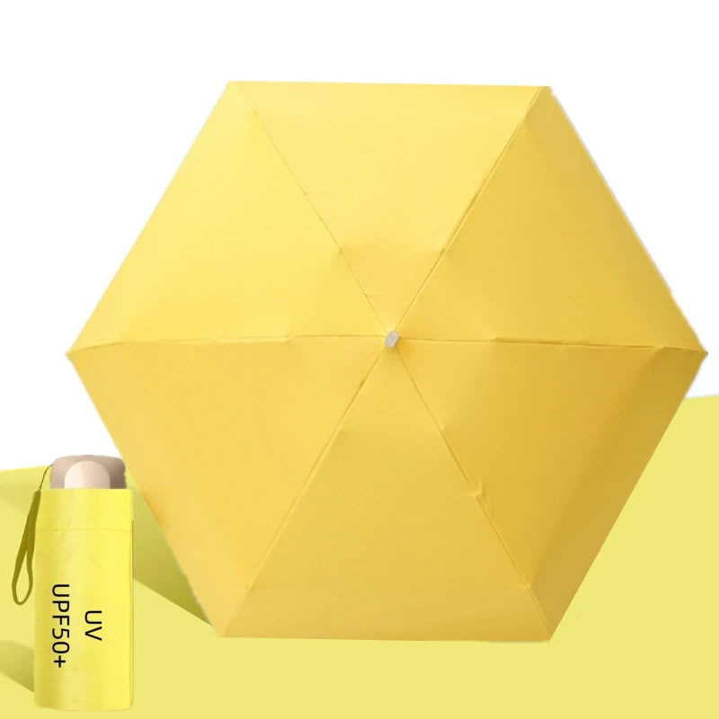 UPF50+ Umbrella Mini Pocket Sun Shade Umbrella Portable Vinyl Folding Rain Travel Umbrella UV Protection Parasol Capsule