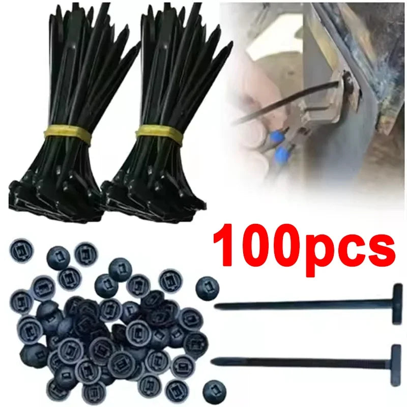 Nylon Universal Cable Tie Buckle-Heavy Duty Zip Ties Holder with Pin & Button Design Plastic Cable Ties Tool Fasteners Car Body