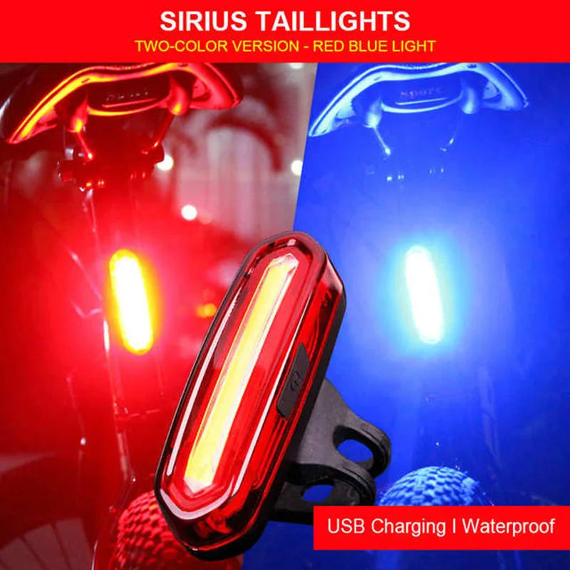 Bicycle Tail Light Night Cycling Outdoor USB Rechargeable MTB Road Bike Rear Lamp COB LED Cycling Bicycle Safety Warning Lights