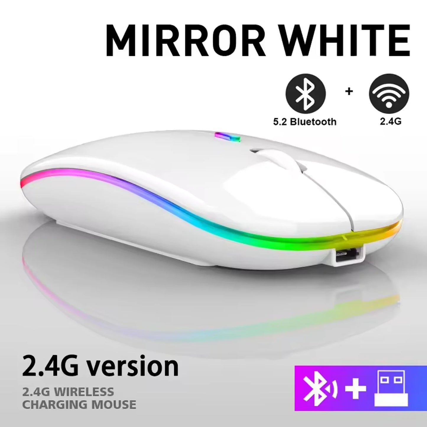 2025New Wireless Mouse Gaming Mouse Backlight USB Compatible RGB Rechargeable Mice Silent Backlit Ergonomic Mouse for Laptop PC
