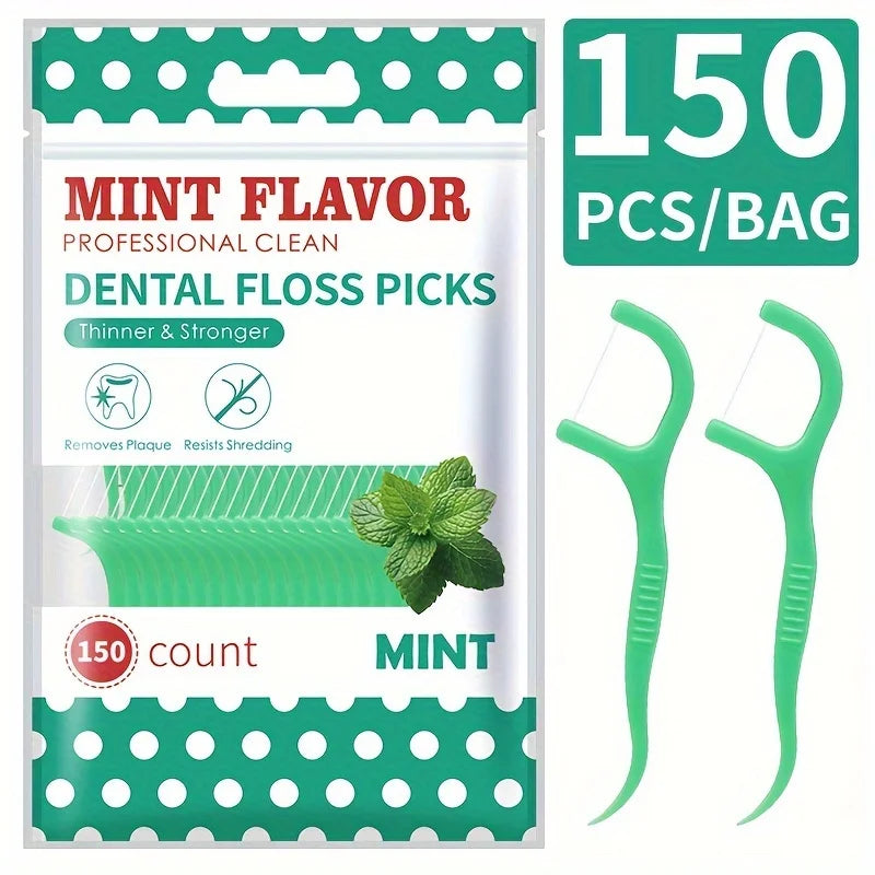 Mint dental floss stick - home portable disposable care dental floss stick - oral care - deep cleaning - interdental cleaning
