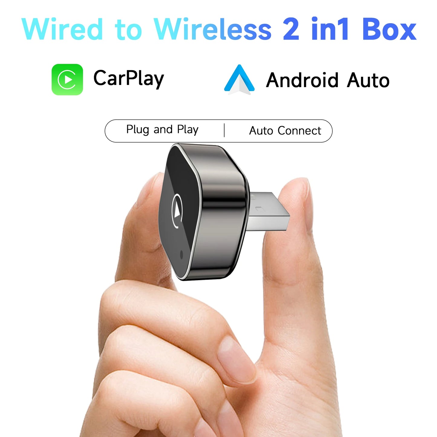 Pionray 2in1 Wireless CarPlay Adapter Android Auto AI Smart Box Car Intelligent Systems For VW Toyota Nissan Honda Ford Benz