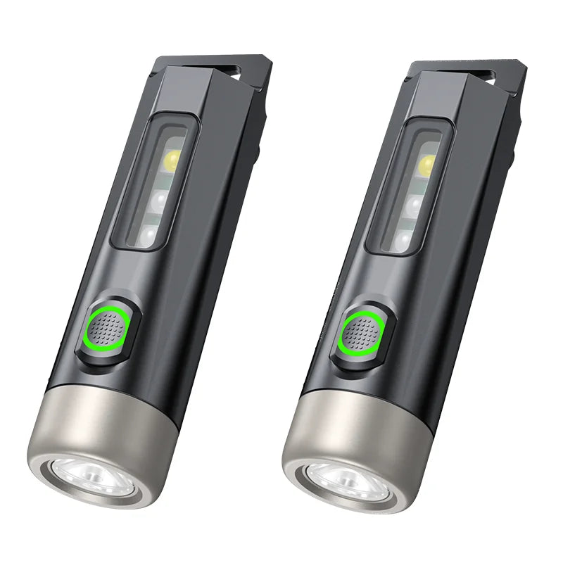 PHILIPS 2025 Super Bright EDC Flashlight LED Rechargeable Mini EDC Keychain Flashlights Camping Lamp For Hiking Self Defense