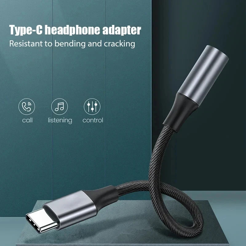 USB C To 3.5mm Female Headphone Jack Adapter Type C Aux Audio Cable Adapter For Samsung Galaxy Huawei Xiaomi iPad Pro Cell Phone