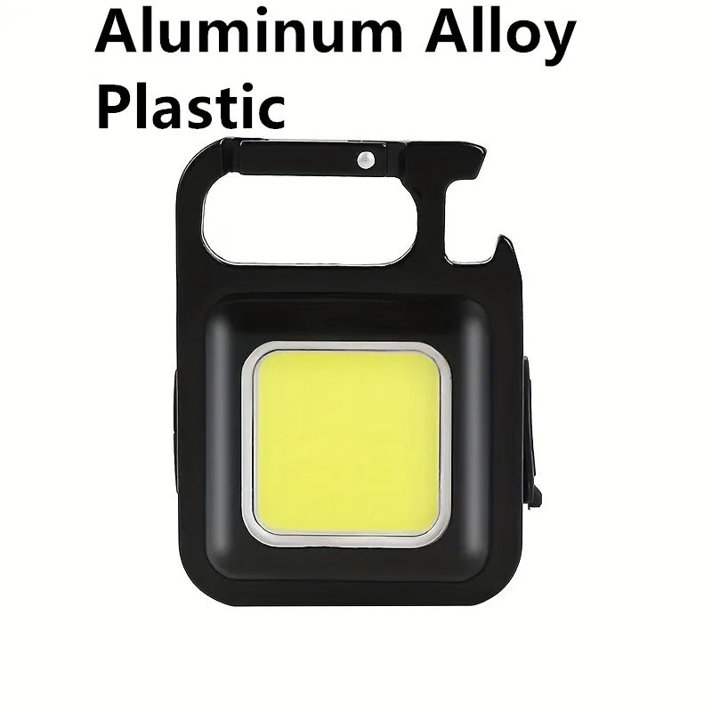 Mini LED Flashlight COB Work Lamp Torch USB Rechargeable Portable Keychain Light Emergency Magnet Base Camping Fishing Lantern