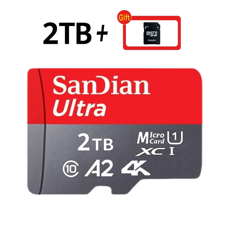 Original 2TB 1TB SanDian Ultra Card SD/TF Flash Memory Card 256/512GB Micro SD Card High Speed for Phone/Drone/Handheld Device