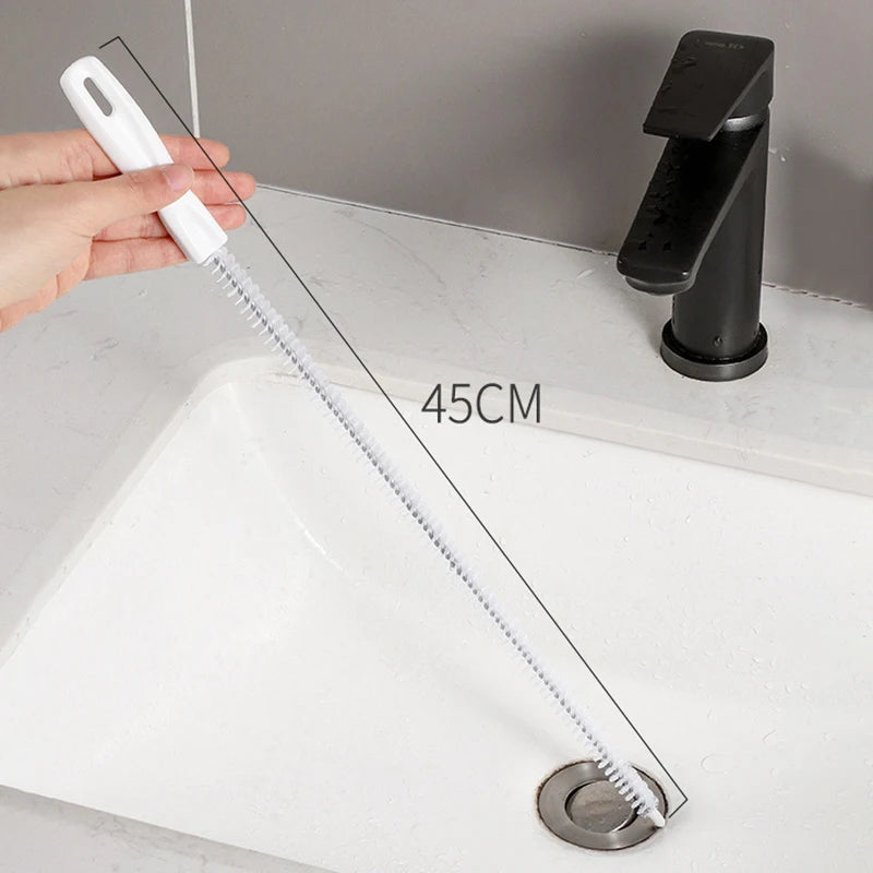 Pipe Dredging Brush Bathroom Sewer Hair Remove Sink Cleaning Brush 45Cm Drain Cleaner Bendable Flexible Cleaning Tools
