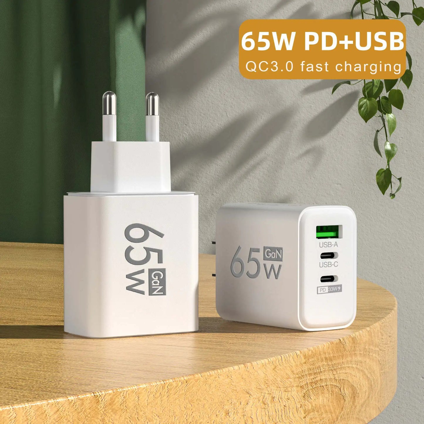 USB Charger 65W Mobile Phone Charger Fast Charging For iPhone Xiaomi Samsung Huawei Travel Power Adaptor For Phone Quick Charger