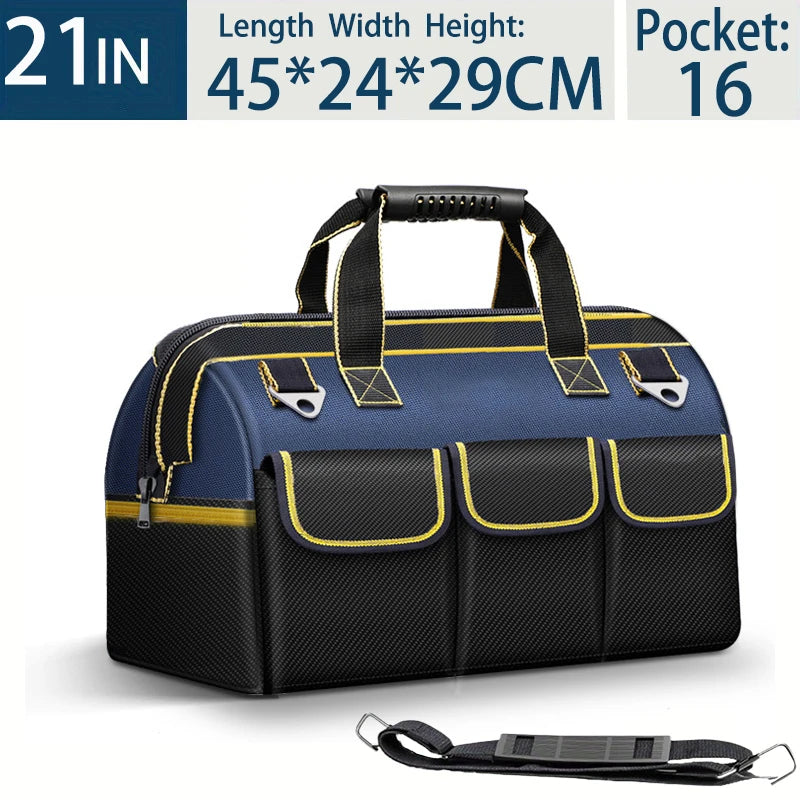 Multifunctional Tool Bag Large Capacity Oxford Canvas Waterproof Bag Thicken Wear-Resistant Tool Repair Storage Electrician Bag