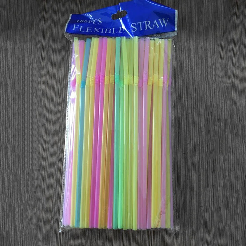 50-1000Pcs Multicolor Straw Drinking Kunststof Straws for Wedding Party Supplies Beverage Kitchen Cocktail Drinking Straws