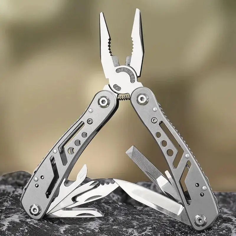 24-in-1 Stainless Steel Multitool Pliers Knife - Portable Folding Multi-Tool for Camping, Survival, Hunting Gifts (Men/Dad)