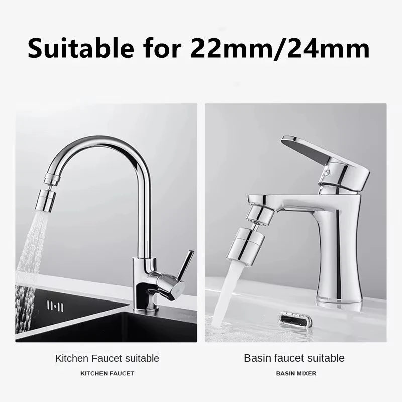 720 Degree Universal Faucet Washbasin Faucet Extension Adapter Aerator Splash Proof Rotating Water Saving ABS Plastic Faucet