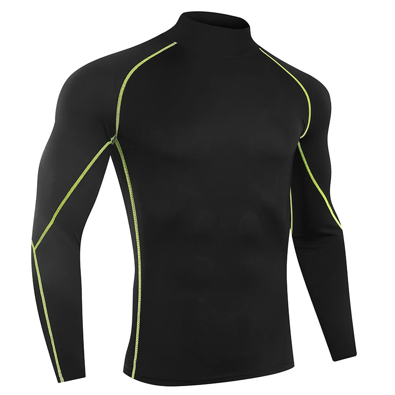 Men Bodybuilding Sport T-shirt Quick Dry Running Shirt Long Sleeve Compression Top Gym T Shirt Men Fitness Tight Rashgard