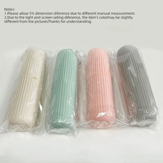 Portable Toothbrush Holder with Toothpaste Storage – Travel Bathroom Cup Case Organizer for Toiletries On-the-Go