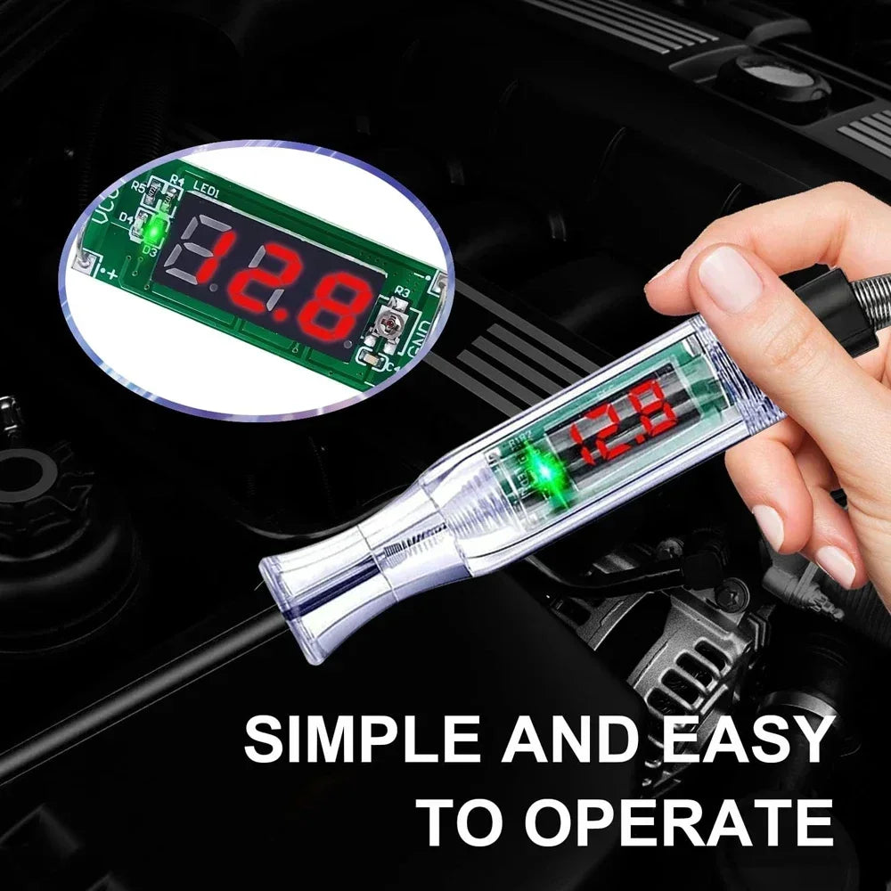 QXNY Test Light Automotive Circuit Tester 5V 12V 24V 36V 48V 90V DC Digital LCD Display Prolong for Sedan,SUV,RV,Truck,Lawn