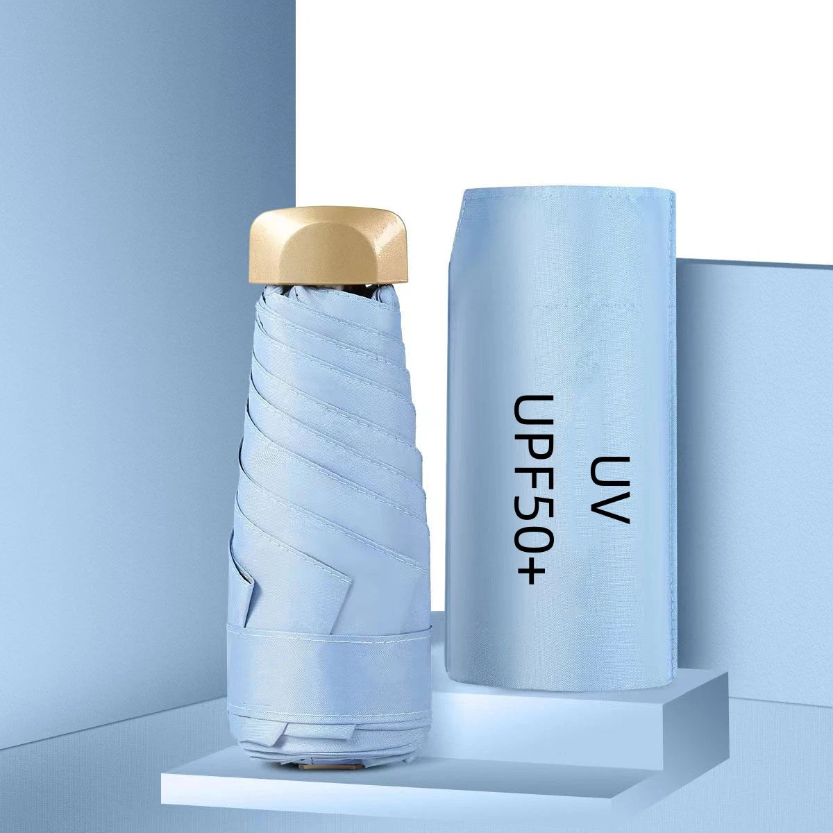 UPF50+ Umbrella Mini Pocket Sun Shade Umbrella Portable Vinyl Folding Rain Travel Umbrella UV Protection Parasol Capsule