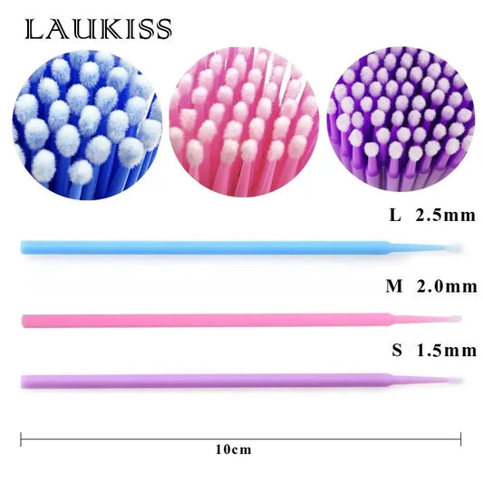 100pcs Disposable MicroBrush Eyelashes Extension Individual Lash Removing Swab Micro Brush For Eyelash Extension Tools