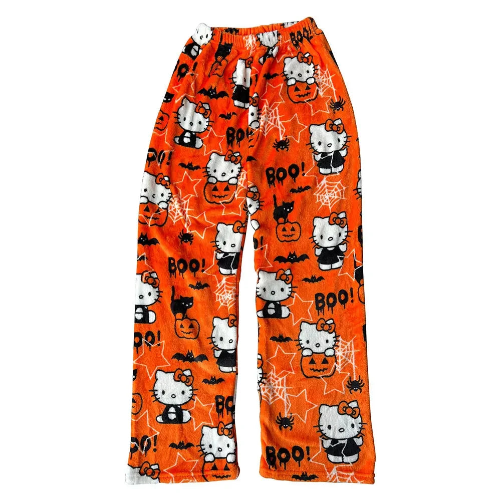 Y2K Hello Kitty Pajamas Pants Sanrio Anime Women's Pajama Pants Cartoon Couple Home Sleepwear Trousers Leisure Home Clothing