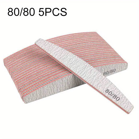 1/3/5/10Pcs Professional Nail File 80/100/150/180/240 Sandpaper Strong Thick Sanding Half Moon Lime nail accessories and Tools