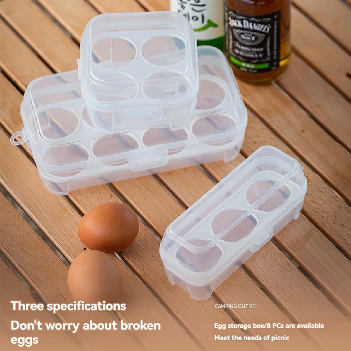 Outdoor Shockproof Egg Box StorageBox, Portable Camping Shatterproof EggTray, Home Plastic Protection Box, TravelShatterproof