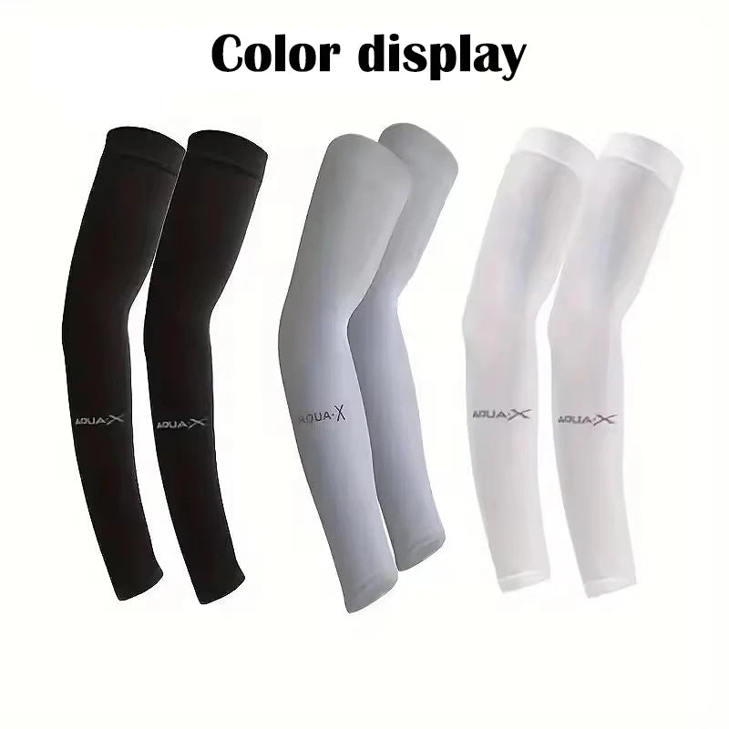 Men's Summer Sports Arm Protection UV Protection Sun Shading Ice Silk Cycling Ice Sleeves Outdoor Running Fitness Arm Cover