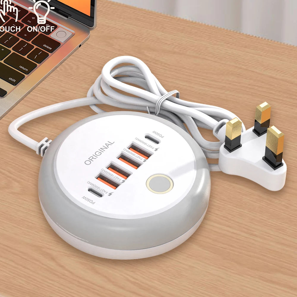 50W USB Charger Multi Ports Power Strip Socket Fast Charging Travel Charger For iPhone Samsung Xiaomi Quick Charge Phone Adapter