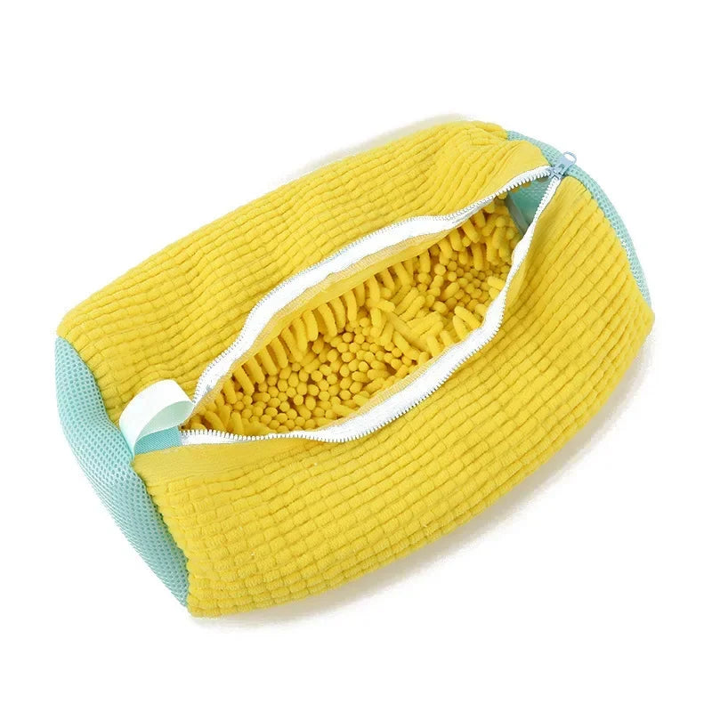 1PC Shoes Wash Bag Laundry Fluffy Fibers Padded Net Polyester Washing Shoes Bags Easily Remove Dirt Shose Anti-Deformation Bag