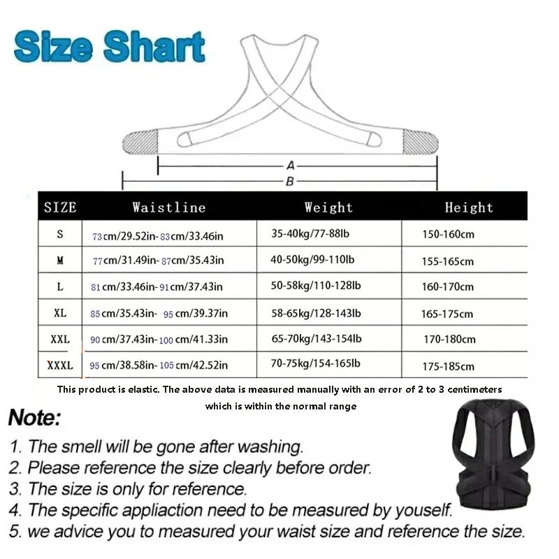 1PCS Posture corrector with breathable shoulder and waist straps for boys and girls