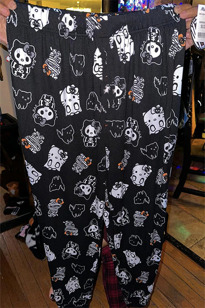 Y2K Hello Kitty Pajamas Pants Sanrio Anime Women's Pajama Pants Cartoon Couple Home Sleepwear Trousers Leisure Home Clothing