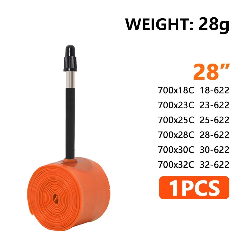 PINMOAP TPU Inner Tube 700x18/23/25/28/30/32C FV45/65/85mm 28g Ultra Light French Gas Puncture Resistant Inner Tube Road Vehicle