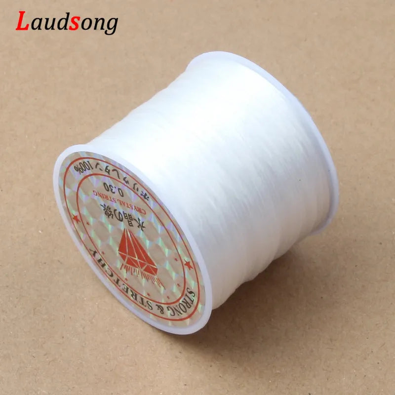 60M 0.5-1.2mm Strong Elastic Crystal Beading Cord Bracelet Necklace Stretch Thread String For Jewelry Making Diy Flexible Line
