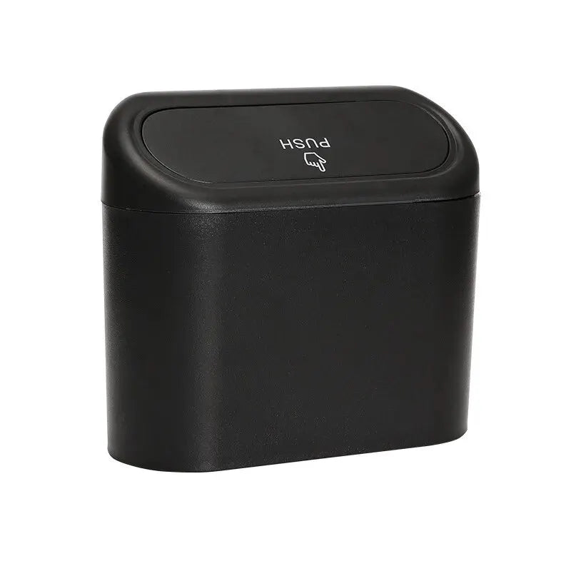 Car Trash Bin Hanging Vehicle Garbage Dust Case Storage Box Plastic Pressing Square Trash Can Type Auto Car Supplies