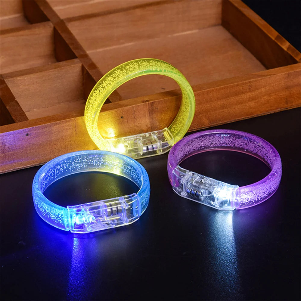 Night LED Battery Light-emitting Bracelet Colorful LED Entertainment Cheering Props Running Led Bracelet Bar Party