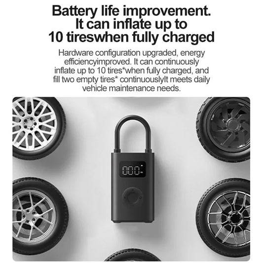 Xiaomi Mijia Air Pump 2D 25%Speed Boost Mini Portable Electric Air Compressor Treasure 150PSI Type-C LED Multitool Inflator