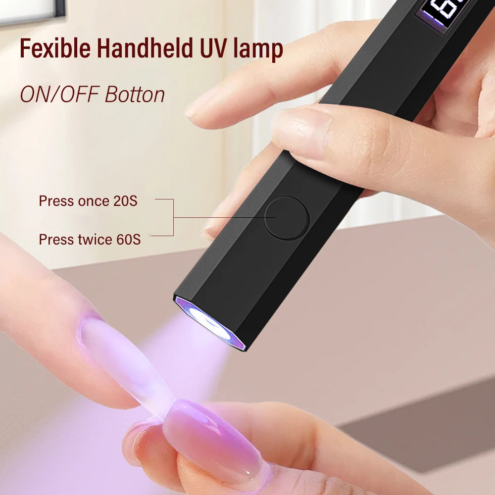 YIKOOLIN UV Light for Gel Nails Mini UV Nail Lamp Professional LED Light for Curing Gel Polish 2 Timing Modes for DIY Home Salon