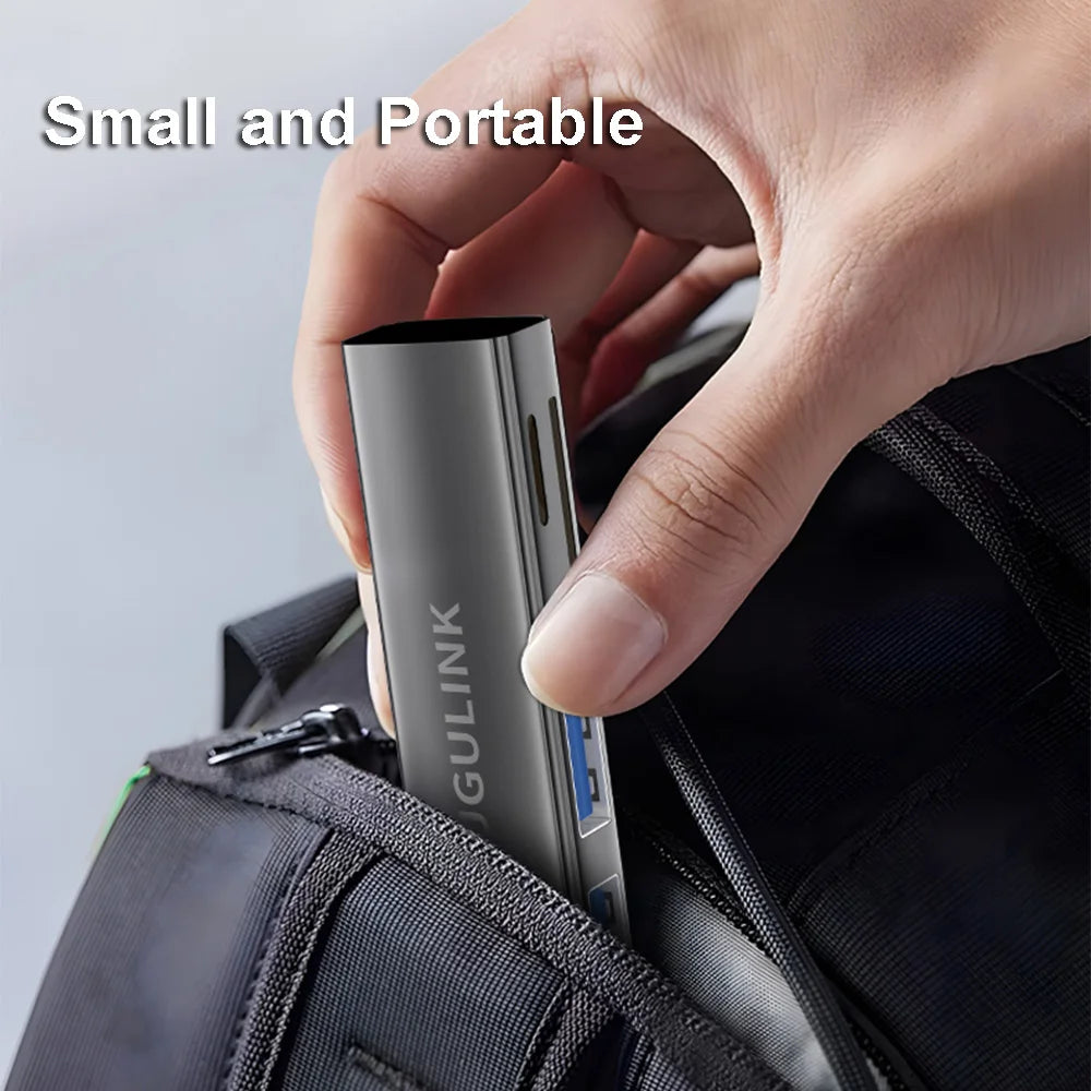 90 Degree Type-C USB 3.0 6 in 1 Hub  to PD60W  TF/SD 3.5mm Jack Adapter Cables Card Read For Samsung Xiaomi Huawei iphone 15 pro