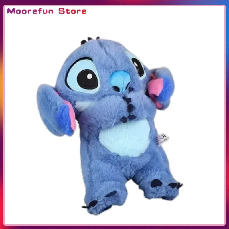 Kawaii Stitch Plush Doll For Baby, Sleeping Companion, Musical Sound Soothing With Air Bag And Light, Breathing Toys Gifts
