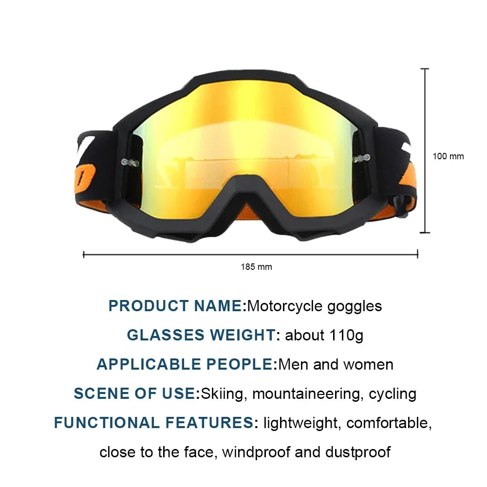 Protective Goggles Outdoor Motorcycle Windproof Sandproof Eyewear Motorcycle Accessories Ski Glasses Racing Off Road Goggles