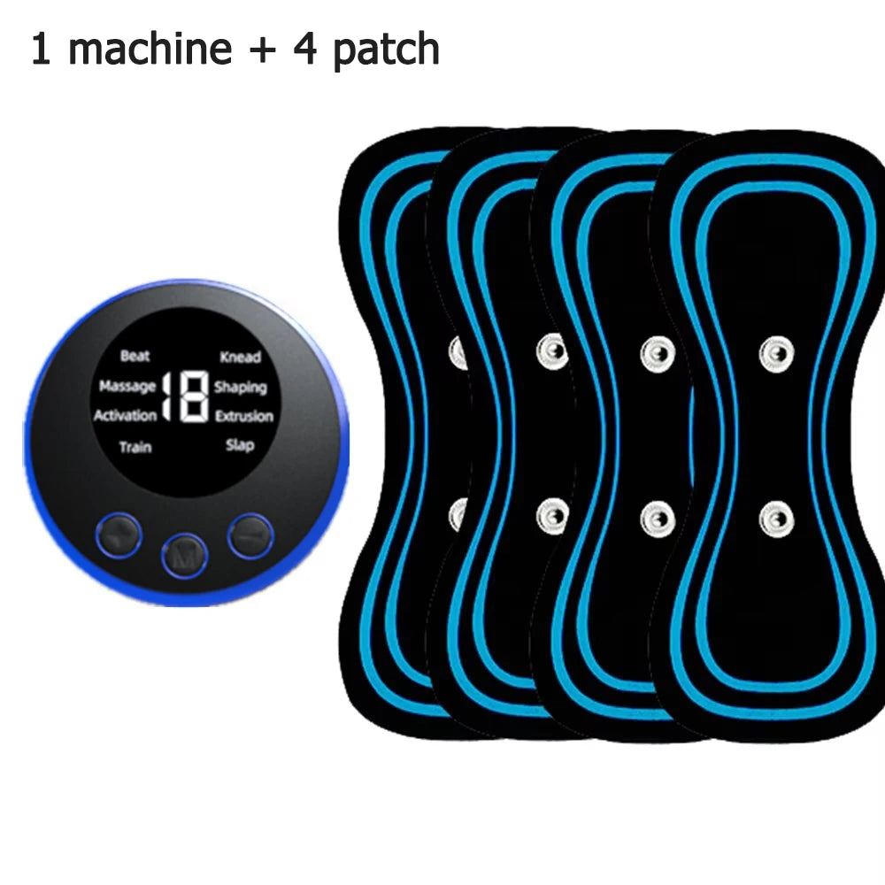 EMS Mini Neck Massager Portable Electric Pulse Cervical Massage Patch 8 Modes 19 Levels Muscle Stimulator Relax Pain Relief Tool