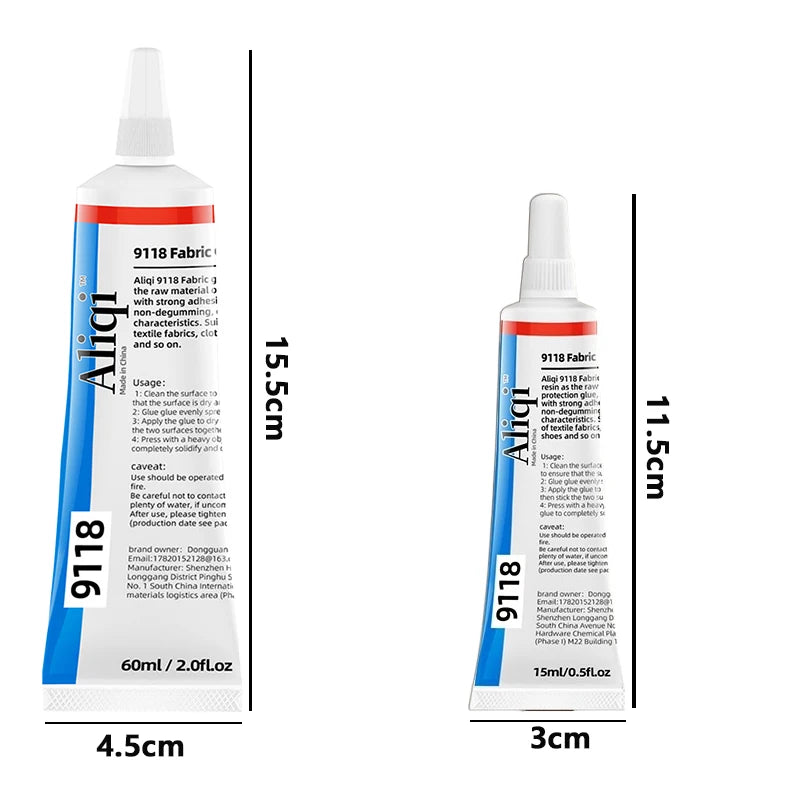 Multipurpose Strong Fabric Patching Glue Seam Adhesive Waterproof Agent Permanent Bonding Clothing Textiles Repair Tool 15/60ml