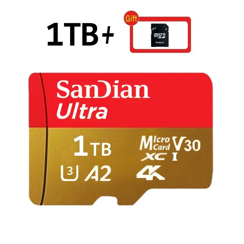 Original 2TB 1TB SanDian Ultra Card SD/TF Flash Memory Card 256/512GB Micro SD Card High Speed for Phone/Drone/Handheld Device