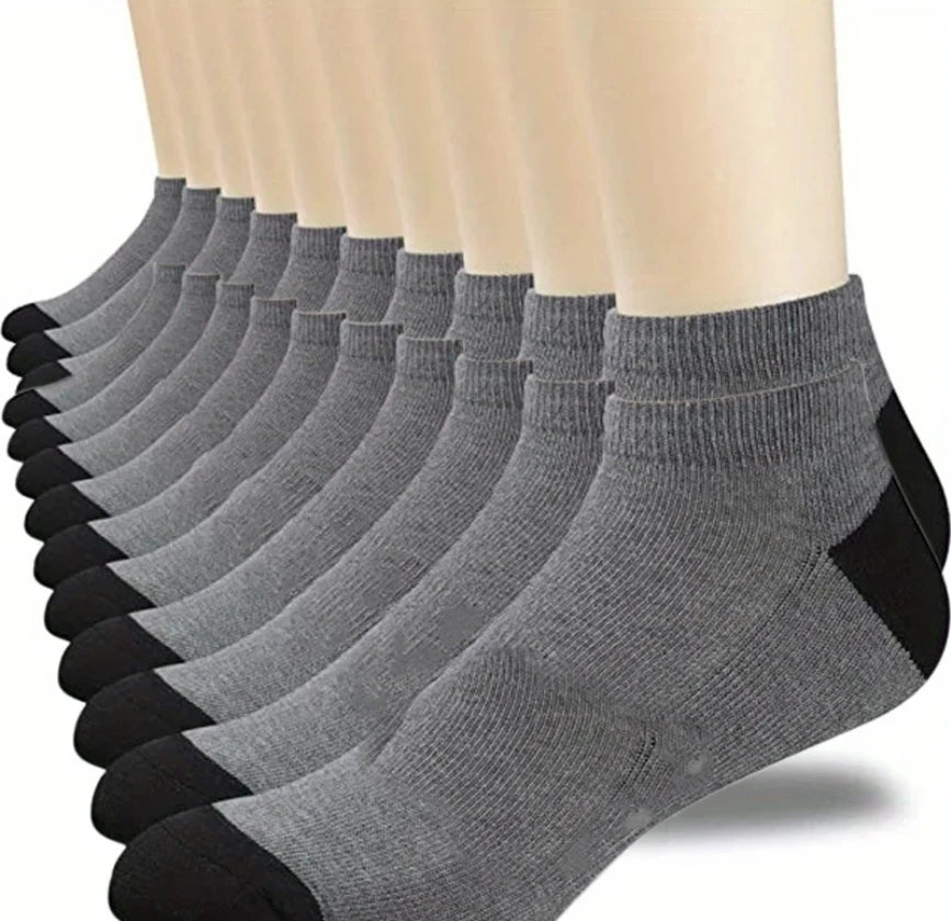 5pairs Men's Fashion Sports Socks, Striped Cotton Sweat Absorption Breathable Comfortable Ankle Socks