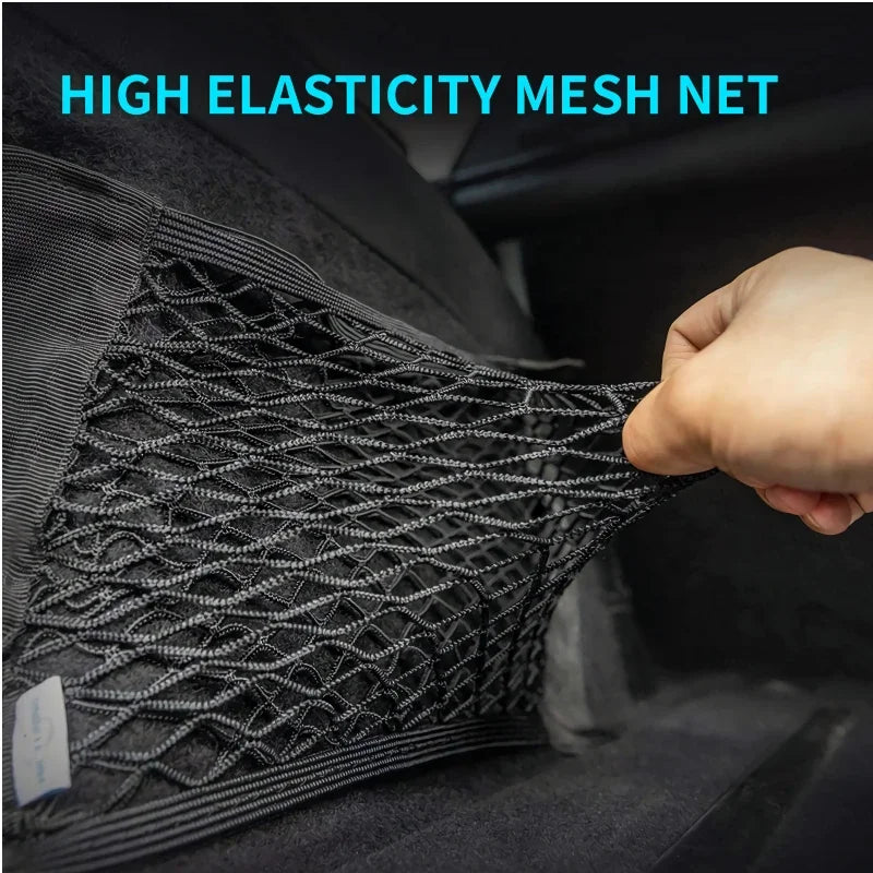 Car Back Rear Trunk Seat Elastic String Net Magic Sticker Storage Box Organizer In the Trunk Auto Accesorios Interior Car Gadget