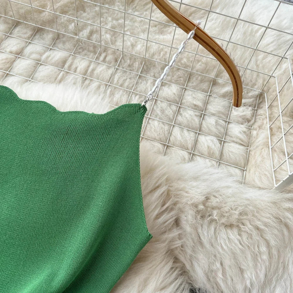 Sexy Knitted Dress Women Strap Bodycon  Elastic Solid French 2026 Elegant Slim Mini Short Dress Outfits