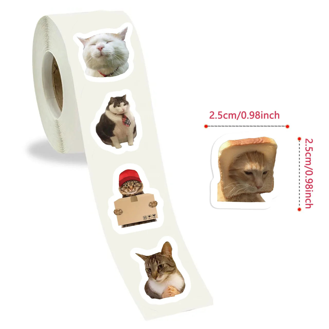 500pcs/roll Cartoon Meme Cat Stickers For School Reward Stickers Classroom Decoration Encouragement Sticker For Student Teacher