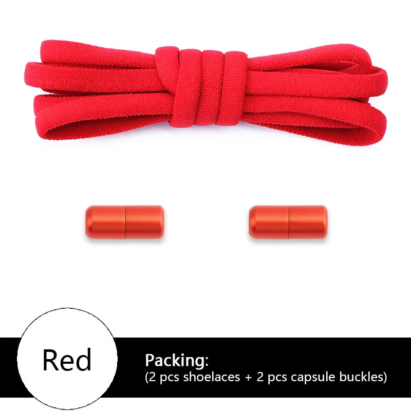 NEW Colorful Options Elastic laces Sneakers No tie Shoelace for Sports Round Shoelaces without ties Kids Adult Shoes Accessories