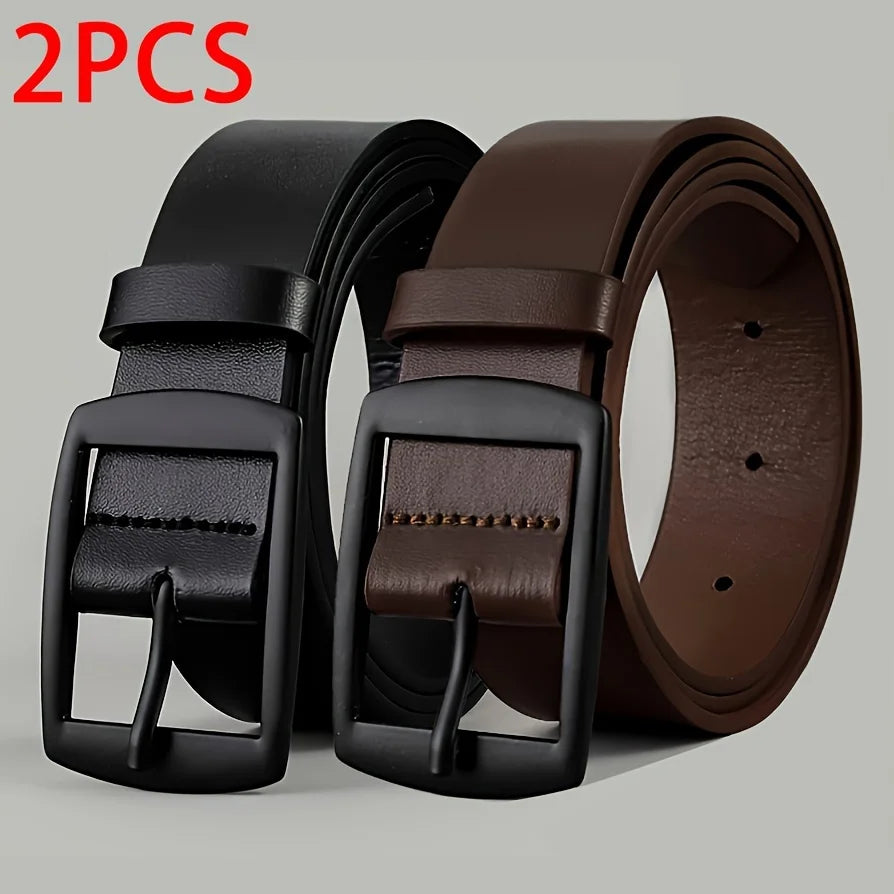 New Luxury Belt for Men PU Leather Belt Metal Pin Buckle High Quality Famous Brand Designer Waist Strap Belt for Jeans Plus Size
