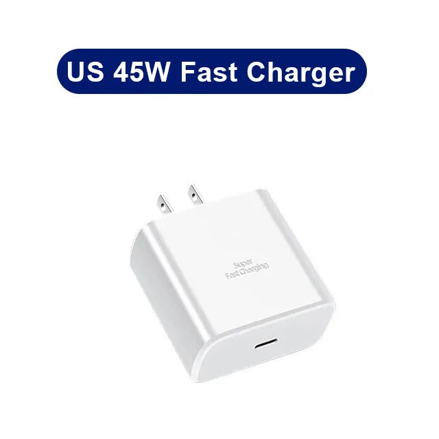 45W PD Charger Super Fast Charge for Samsung Galaxy S24 S23 Ultra Note 10 Plus USB C Type C Cable Mobile Phone Charger Adapter