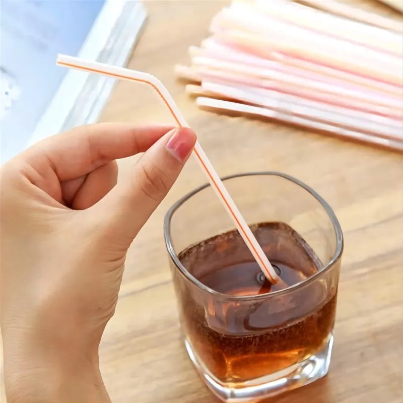 50-1000Pcs Multicolor Straw Drinking Kunststof Straws for Wedding Party Supplies Beverage Kitchen Cocktail Drinking Straws