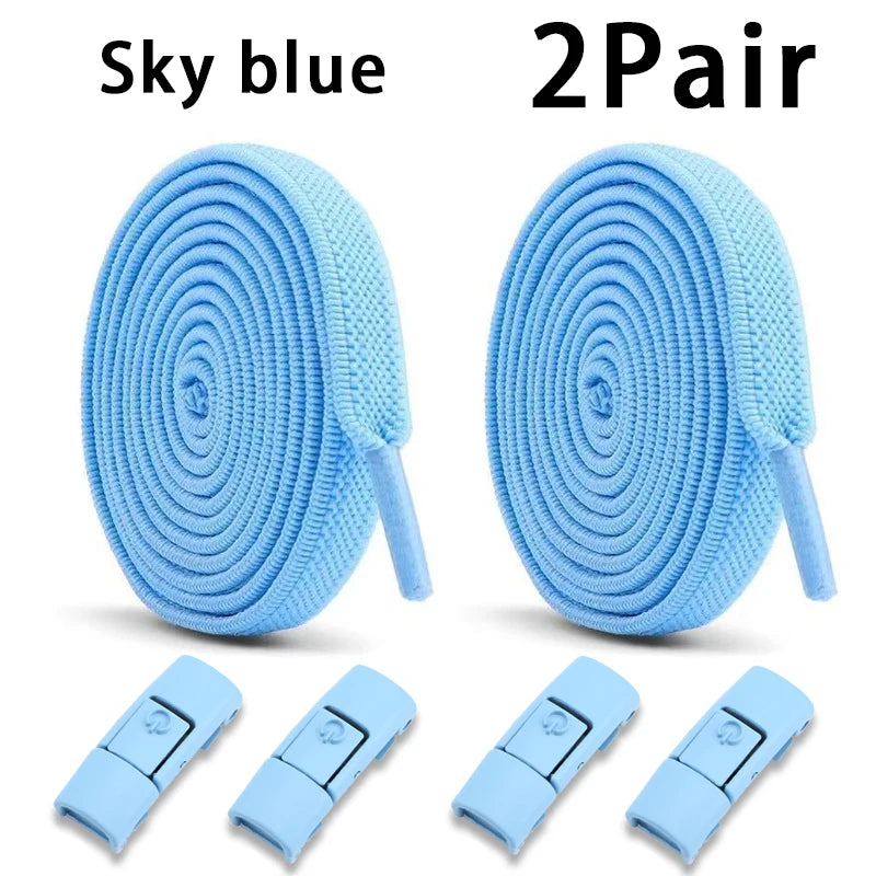 Elastic Laces Sneakers Tennis No Tie Shoe laces Lock Shoelaces without ties Kids Adult Shoelace Shoes Accessories 1Pair/2Pair